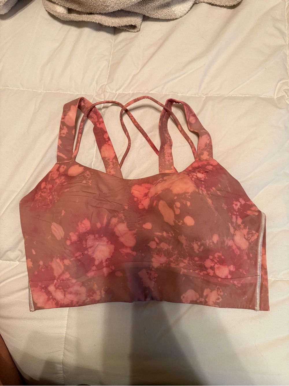 lululemon athletica Pink Tie-Dye Strappy Sports Bra